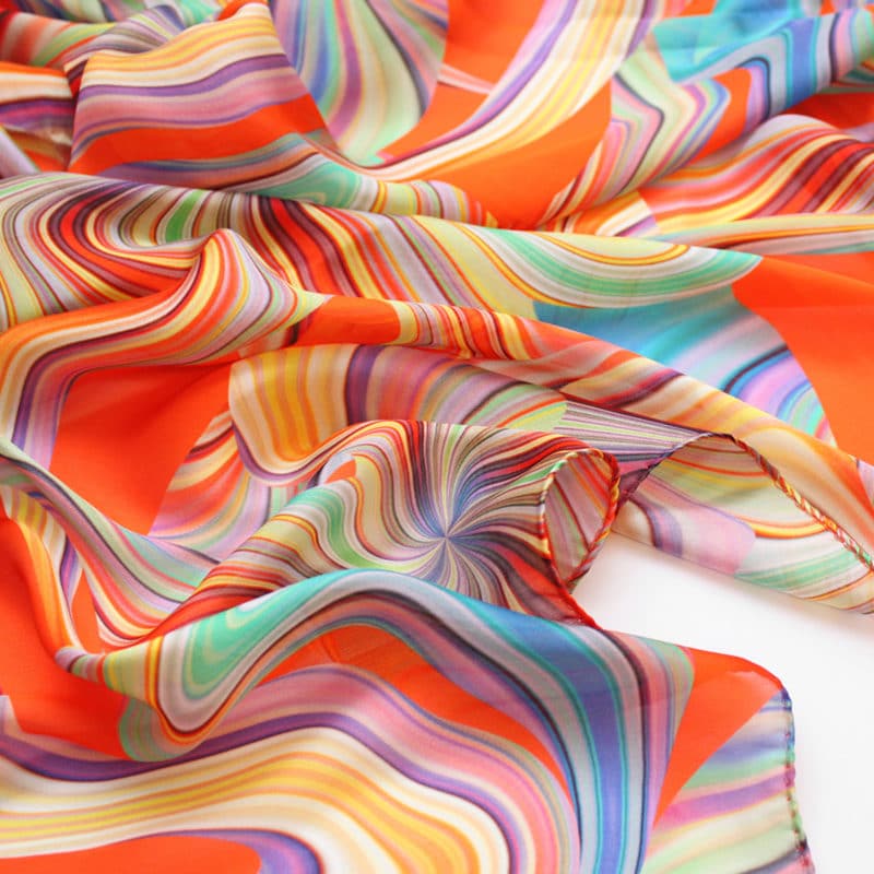 Fusion silk scarf by Angela Leslie represented designer, Ana Romero