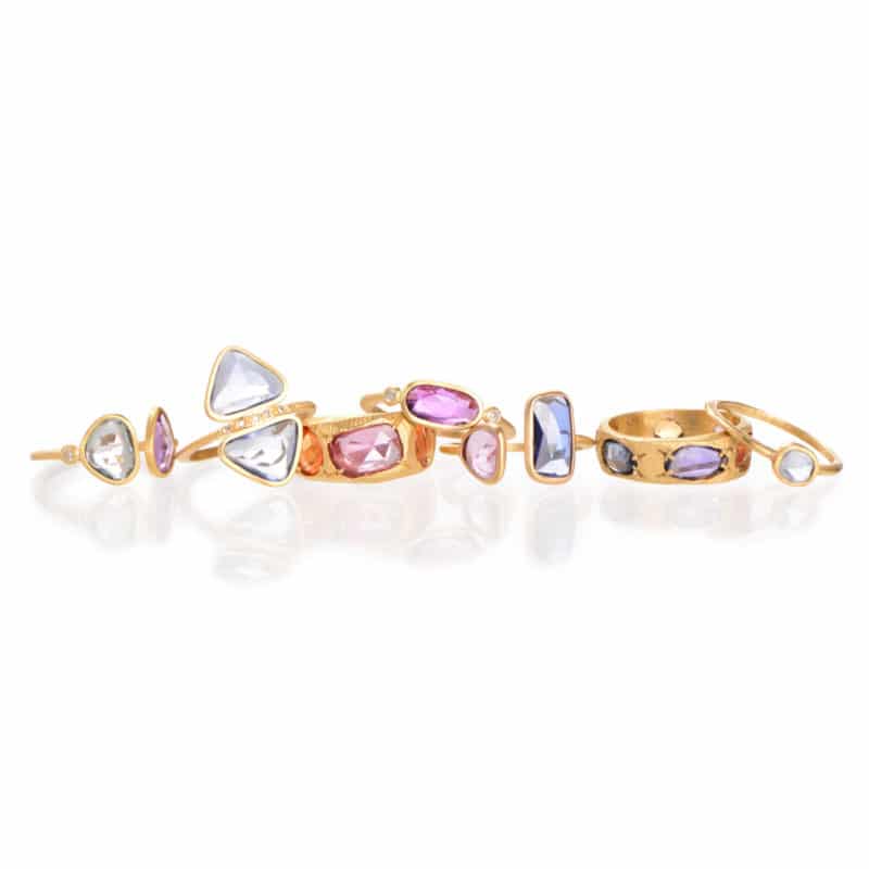 gold and gemstone bracelet by Page Sargisson an Angela Leslie represented designer