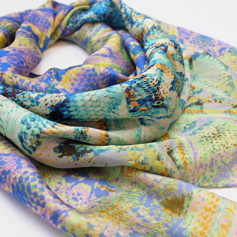 Snake skin silk scarf designed by Ana Romero